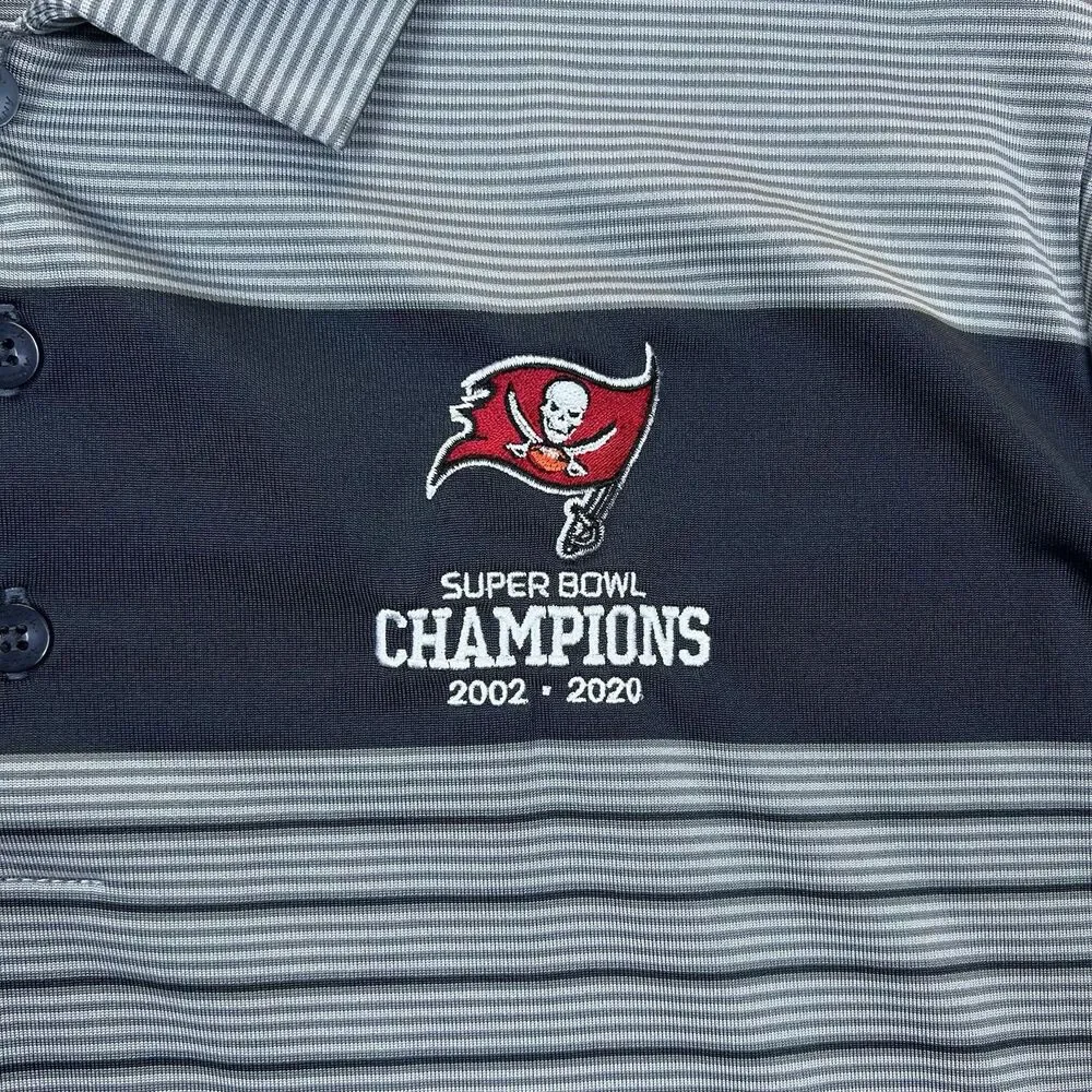 Antigua Men's Performance Polo Tampa Bay Buccaneers Embroidered Gray Golf Sz XL